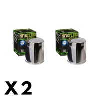 2 Pack Hiflo Chrome Oil Filter for Harley 883 Sportster Custom 1999-2010