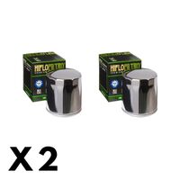 2 Pack Hiflo Chrome Oil Filter for Harley 1130 VRSCD Night Rod 2005-2008