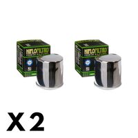 2 Pack Hiflo Chrome Oil Filter for Kawasaki Z800 ABS/ZR800B 2013-2016