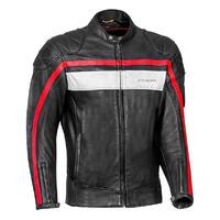 IXON Pioneer Leather Jacket Black/White/Red 