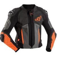 IXON Vendetta Evo Leather Jacket Black/Anthracite/Orange 