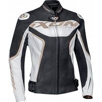 IXON Trinity Lady Leather Jacket White/Black/Gold 
