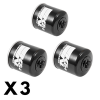 3 Pack K&N Oil Filter for Kawasaki Mule 2520 Turf KAF620B 1993-2000