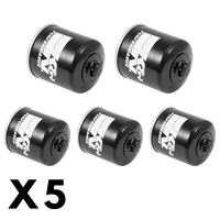 5 Pack K&N Oil Filter for Kawasaki Mule 520 KAF300D 2000-2001
