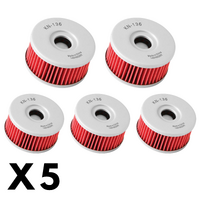 5 Pack K&N Oil Filter for Suzuki DR250 1990-1995