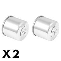 2 Pack Chrome K&N Oil Filter for Suzuki GSX750F 1989-2008