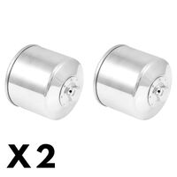 2 Pack Chrome K&N Oil Filter for Harley FLHF 1340 Electra Glide 1981-1983