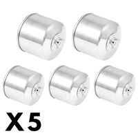 5 Pack Chrome K&N Oil Filter for Harley FLHC 1340 Electra Glide Clas 1981-1982