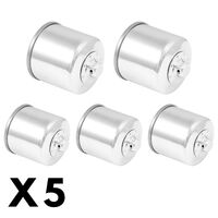5 Pack Chrome K&N Oil Filter for Kawasaki ZR250 Balius 1989-1999