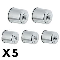 5 Pack Chrome K&N Oil Filter for Honda CB600SF Hornet 2001-2002