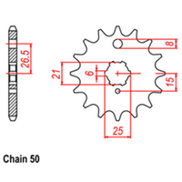 RK Front Sprocket 15T for Kawasaki Z400 1977-1981