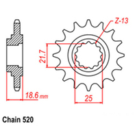 RK Front Sprocket 15T for Kawasaki Z800 ABS/ZR800B 2013-2016
