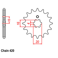 RK Front Sprocket 12T for Yamaha V90 1975-1978