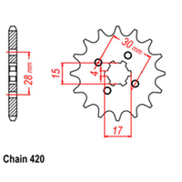 RK Front Sprocket 15T for Honda XR75 1973-1978
