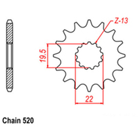 RK Front Sprocket 12T for Suzuki GSF250 Bandit 1992-1994