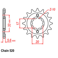 RK Front Sprocket 14T for Suzuki RM-Z250 2004-2006 >520