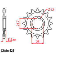 RK Front Sprocket 15T for Kawasaki ZX9R/ZX900 2002-2003