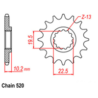RK Front Sprocket 11T for Suzuki TS250X 1984-1989