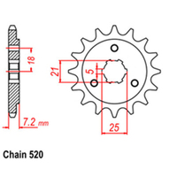 RK Front Sprocket 15T for Suzuki DR600R Dakar 1986-1989