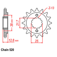 RK Front Sprocket 15T for Kawasaki KLR650/KL650F 2022-2023
