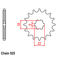 RK Front Sprocket 15T for Suzuki GT250 1973-1978