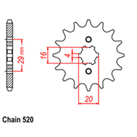 RK Front Sprocket 14T for Yamaha IT200 1984-1986