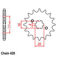 RK Front Sprocket 12T for Yamaha YZ125 1974-1976