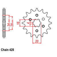RK Front Sprocket 16T for Honda CT110 Aust. Post 1979-2016