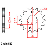 RK Front Sprocket 16T for Yamaha XT500 1976-1981