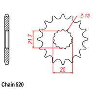 RK Front Sprocket 17T for Suzuki GS500E 1989-1993