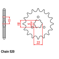RK Front Sprocket 12T for Kawasaki KX125 1994-2008
