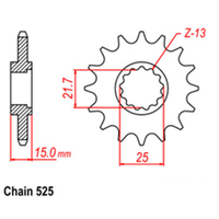 RK Front Sprocket 15T for Kawasaki Ninja ZX6R/ZX600 1995-1997