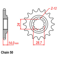 RK Front Sprocket 17T for Kawasaki GPZ1100/ZX1100 1995-1997