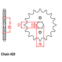 RK Front Sprocket 14T for Yamaha GT50 1975-1981