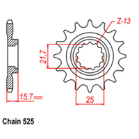 RK Front Sprocket 15T for Kawasaki Ninja ZX6R/ZX600 1998-2001