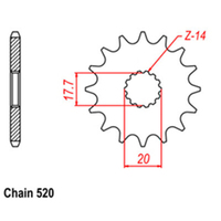 RK Front Sprocket 12T for Yamaha WR200R 1991-1998