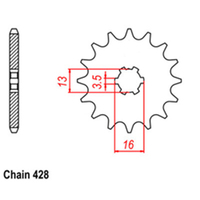 RK Front Sprocket 12T for Suzuki FB100 1986 >428