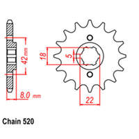 RK Front Sprocket 15T for Suzuki LT250E 1986