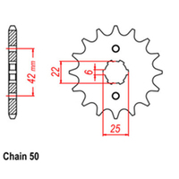 RK Front Sprocket 16T for Honda CB400N 2 Cyl. 1977-1978