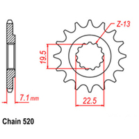 RK Front Sprocket 15T for Suzuki VL250 Intruder 2010-2017