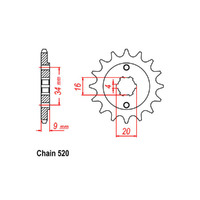 RK Front Sprocket 15T for Yamaha DT200 1984-1985