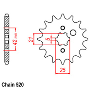 RK Front Sprocket 15T for Kawasaki KDX200 1984-1994