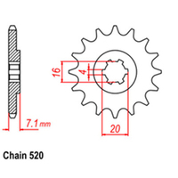 RK Front Sprocket 10T for Kawasaki KFX80 2003-2006