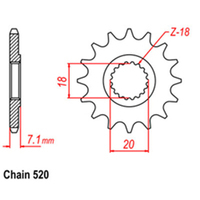 RK Front Sprocket 12T for Suzuki RMZ250 2007-2012