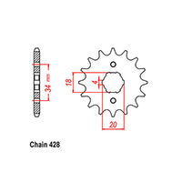 RK Front Sprocket 17T for Daelim VS125 Cruiser 1998-1999