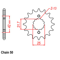 RK Front Sprocket 13T for Suzuki Bandit 1250 ABS/GSF1250A 2007-2011