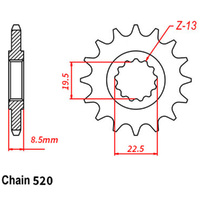 RK Front Sprocket 14T for Suzuki VStrom 250/DL250A 2019-2020