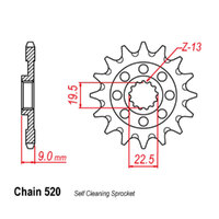RK Front Sprocket 13T 31-49J-13
