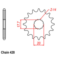 RK Front Sprocket 15T for Yamaha YZ85LW 19/16 2002-2024