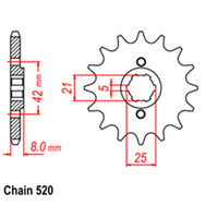 RK Front Sprocket 17T for Cagiva 600 River 1995-1999